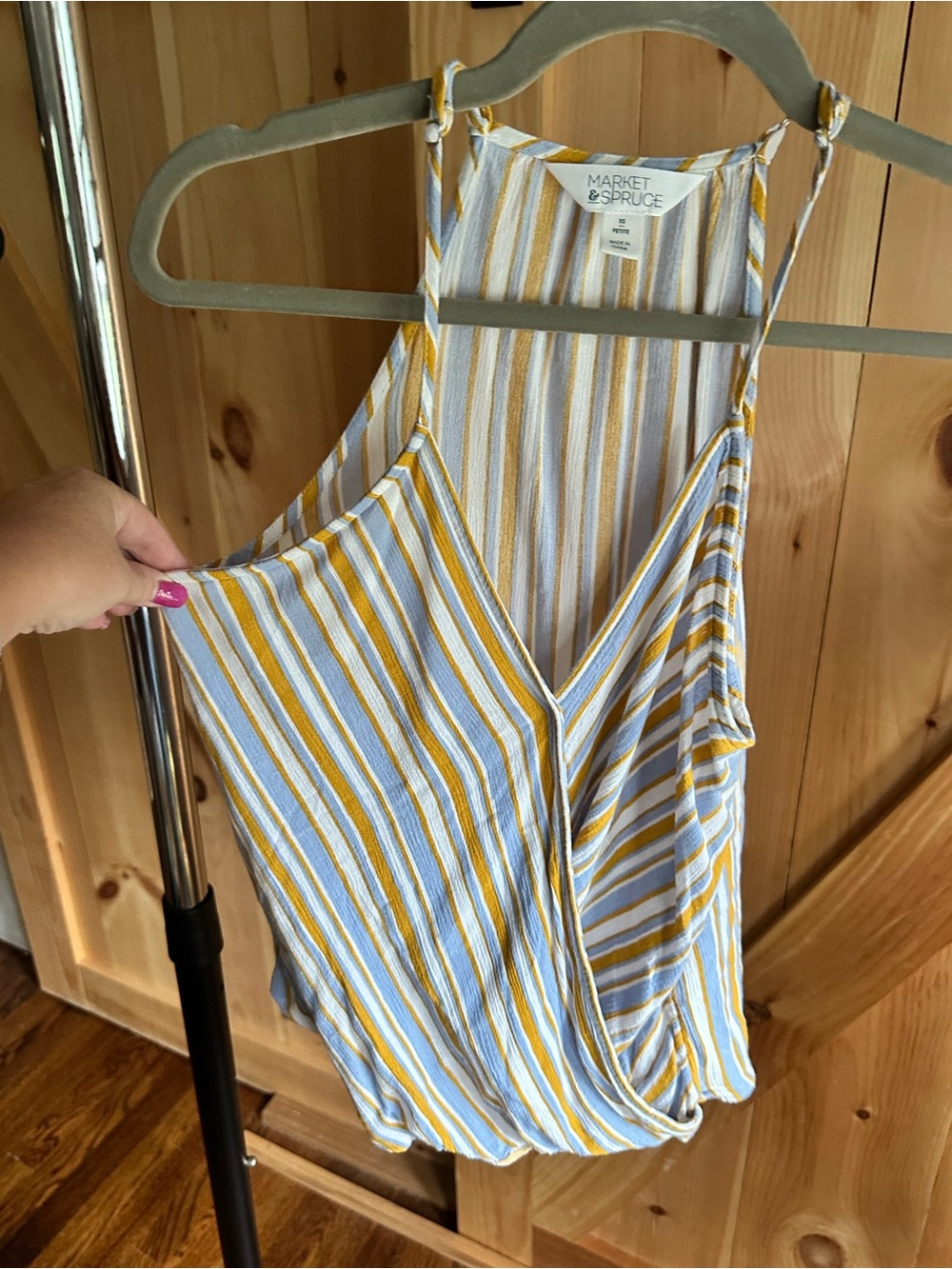 Market & Spruce Women’s Yellow Blue and White Striped Cami